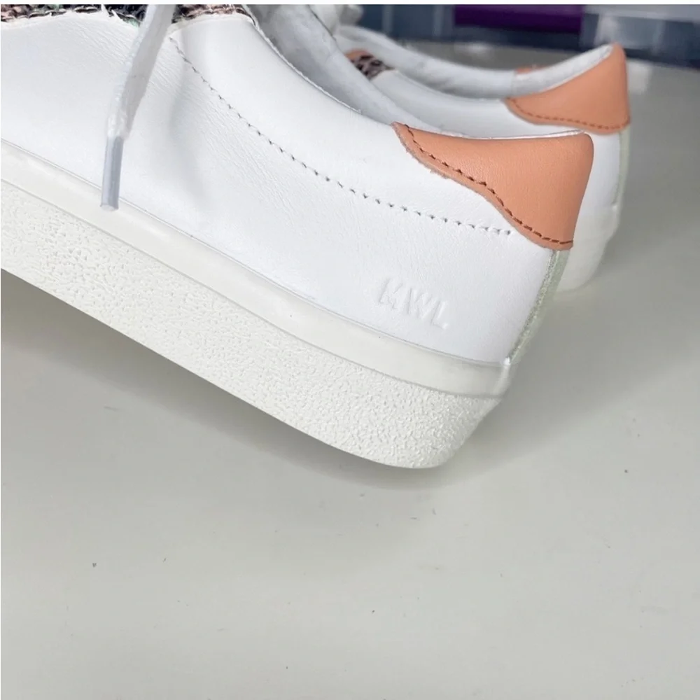 Madewell Women’s Sidewalk Low-Top Sneakers Snake Embossed Leather Size 7